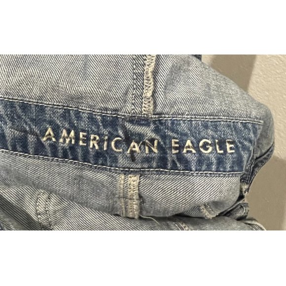 AMERICAN EAGLE Distressed Shortalls Overalls - Picture 2 of 6